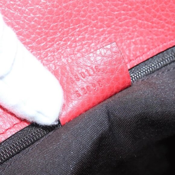 GUCCI Tote Bag Leather Outlet Red Gold 380118 - Picture 10 of 16